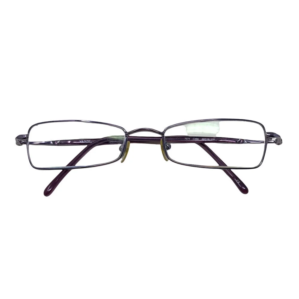 Vintage Vanni Occhiali Eyeglass Frames Only Purple Metal Full Rim C356 7574